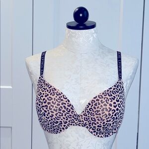Victoria's Secret Brown and Black Leopard Print Padded Bra 36C